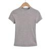 Camiseta de Manga Corta Ajustada Estilo Americano Diseño Spice Girl Brillante Cuello Redondo Pequeño Hombro Verano Nuevo para Mujer