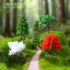Árbol miniatura de flor de cerezo simulado, disponible en varios estilos; Adornos creativos de flores de plástico para maquetas de casas y paisajismo de villas