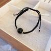 Pulsera Tejida de Obsidiana para Pareja Carta de Amor Cristal Cuerda de Mano para Hombre y Mujer Simple Elegante Regalo de Cumpleaños para Enamorado