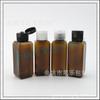 Frasco quadrado dividido teal flip-top 50ml frasco de plástico descoberto frasco de amostra de shampoo 50ml frasco flip-top Pure Dew
