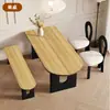 Conjunto de Mesa e Cadeiras de Jantar Retrô Sala de Estar Uso Doméstico Mesa de Jantar Retangular Estilo Usado Apartamento Pequeno Bancada de Ilha Mesa de Jantar Integrada