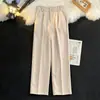 Pantalones de traje lisos guapos y modernos para hombre, otoño, finos, holgados, pierna ancha, pierna recta, pantalones casuales de marca moderna, pantalones largos de traje con caída