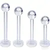 Nuevos Tachuelas Invisibles para Labios de Acrílico, Tachuelas Transparentes para Cejas de Body Piercing, Tachuelas Planas para Nariz, Tachuelas para Labios, Aretes Redondos de Bola Antiempañamiento