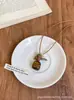 Collar Trenzado de Cuerda con Perlas de Piedra Natural para Mujer, Cadena para Clavícula de Piedra Ojo de Tigre Estilo Chino Nuevo Vintage, Accesorio Largo Colgante para el Cuello con Manchas