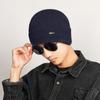 Gorro de Punto de Invierno para Hombre Color Puro Rizado para Exterior Viaje Lana Simple Juvenil Cómodo Cálido Frío