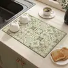 Alfombrilla de drenaje para cocina vintage, alfombrilla para secar vajilla y control de agua, alfombrilla antideslizante para encimera, aislante térmico de tierra de diatomeas, posavasos absorbente