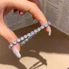 Pulseira minimalista redonda de zircônia vintage estilo francês, design versátil e único, luxo leve e sensação de alta qualidade, joia feminina