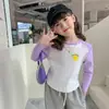 Camiseta Básica de Cuello Redondo para Niñas Moda Primavera y Otoño 2026 Manga Larga Popular para Niños y Bebés con Dobladillo Curvo