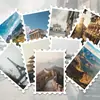 36 Peças de Adesivos de Carimbos de Cenários Famosos do Mundo, Estilo Viagem Global Decoração de Diário DIY Adesivos de PVC Atacado