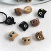 Acrílico flocado gato búho cuentas sueltas con cuentas cuentas de agujero vertical diy hecho a mano bolígrafo con cuentas accesorios para cadena de teléfono móvil