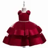 Vestido de princesa con cuentas de satén para niñas de Amazon, vestido de malla para pastel, vestido para banquete, pasarela, vestido de noche.