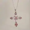 Collar Cruz Hot Girl para Mujer 2023 Nuevo Industria Pesada Diamante Gótico Estilo Europeo y Americano Diseño de Nicho Cadena para Clavícula