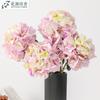 Hortensia de un solo capullo con borde, hortensia nórdica para boda, flor falsa, fondo fotográfico, simulación de pared, flor