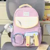Mochila verde menta fresca estilo floresta, estilo universitário, bolsa doce de ombro duplo com alças largas, bolsa escolar com múltiplos compartimentos para alunos do ensino fundamental e médio