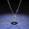 Colgante de Plata Esterlina 925 1 quilate Collar de Diamante Mossam Moda para Mujer Flor Trébol de Cuatro Hojas Nuevo Colgante de Plata Cadena Clavicular