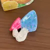 Pinza para el Cabello de Hongo Versátil y Elegante de Material Acetato con un Toque de Lujo, Pinza de Garra Incrustada con Diamantes para Peinados Semirecogidos, Pinza de Tiburón para la Parte Posterior de la Cabeza