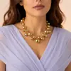 Collar de borlas de perlas de imitación con cuentas redondas hechas a mano, joyería transfronteriza europea y americana, diseño de personalidad femenina, collar con costuras