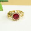 Anillo de Rubí Cultivado Ai Yu Anillo de Corindón Rojo Facetado Vintage Fábrica Mayorista Dropshipping S4011708