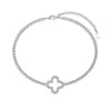 Pulsera de Plata de Ley 925 para Mujer, Estilo Lujo Ligero, Diseño Hueco de Trébol de Cuatro Hojas y Mariposa, Joyería Popular Estilo Influencer Transfronterizo