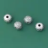 Cuentas Espaciadoras Patrón Vintage de 12 mm Plata Pura S999 Cuentas Sueltas Retro Joyería DIY Pulsera Cuentas Superiores Accesorios de Plata
