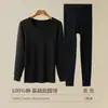 Conjunto de ropa interior térmica 100% algodón puro para otoño e invierno, a prueba de frío, cuello medio, capa base, camiseta térmica de algodón, ropa interior térmica para hombre
