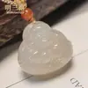Loto de Hielo Raíz de Loto Rosa Jade Afgano Buda Colgante Pomelo Rosa Jade Equilibrio Paz Colgante Collar Accesorio
