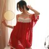 Pijama sexy de encaje de tres piezas, ropa interior sexual para adultos europea y americana, perspectiva de ropa de comercio exterior, camisón de malla para mujer