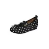 Zapatos de mujer de estilo francés con lunares, de suela plana, para aumentar la altura, poco profundos, modelo nuevo verano 2026, adecuados para combinar con faldas, zapatos Mary Jane retro de suela blanda
