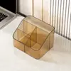 Caixa de armazenamento de cosméticos para casa, organizador de plástico para mesa para material de escritório e produtos de cuidados com a pele, prateleira simples com vários compartimentos para controle remoto na sala de estar