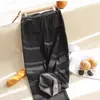 Calça de Lã Acetato Lã Grossa Aquecida Cintura Alta Reta Justa Perna Larga para Mulheres Outono Inverno C1025Y