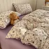 Conjunto de cama de quatro peças em gaze dupla, novo modelo 2026, lençol de cama, roupa de cama, capa de edredom, conjunto de três peças para cama de dormitório, adequado para todas as estações