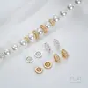 Plata Brillante Chapada en Oro de 14K Incrustaciones de Circonita Forma de Flor Redonda Separador Rueda Separadora Cuentas para Manualidades Hecho a Mano Accesorios para Joyería Hecha a Mano