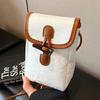 Bolso bandolera simple estilo coreano casual con botón de esquina monedero para mujer 2025 nuevo vintage color de contraste bolso para teléfono móvil bolsos