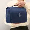 Bolsa de aseo con gancho más vendida, bolsa de maquillaje portátil de mano, bolsa de aseo plegable con separación de húmedo y seco, bolsa de almacenamiento para viajes y viajes de negocios