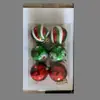 Bola de Navidad Transfronteriza de 6 cm Colgante Decoración para Árbol de Navidad Bola de Plástico Pintada Rojo Navidad Blanco Verde con Manchas