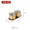 Juego de tarros para condimentos de acero inoxidable 304 estilo coreano, caja de condimentos dorada comercial, tarros para especias, recipientes para aceite de chile y sal