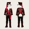 Fantasia de capitão pirata de um olho para crianças, fantasia de Halloween para meninos, traje de cosplay de pirata caribenho, fantasia de festa, direto da fábrica