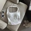 Camisola de alça com corrente de estrelas para mulheres com bojos, estilo hot girl de desejo puro, adequada para usar por dentro ou por fora, sem costas, costas bonitas, top sem mangas para mulheres