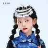 Traje de Performance de Dança da Minoria Étnica Zhuang Acessórios de Adorno de Cabeça para Meninas Miao Yi Yao Mai Taibo