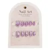 Uñas Portátiles Ins con Strass de Fresa Estilo Corto Rosa Morado Soñador Parches de Uñas Artísticas para Chicas 30 Piezas Uñas Pre-Codificadas