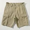 Shorts de Trabalho Resistentes Estilo Retro Americano 100% Algodão, Calça de Meio Comprimento para Homens no Verão, Calça Casual de Cinco Pontos com Vários Bolsos, Calça para Cara Durão