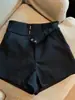 Shorts de traje blancos para mujer, pantalones de tiro alto en línea A, pantalones casuales negros adelgazantes de principios de primavera para mujeres petite, pantalones de pierna ancha