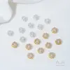 Zirconia Chapado en Oro de 14K Conserva el Color Plata Gruesa Chapada Cuentas Espaciadoras Porosas Pulsera de Perlas de Cristal Collar Accesorios de Joyería