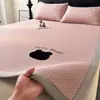 Juego de Tres Piezas de Colchoneta Refrigerante de Seda de Hielo Clase A para Maternidad e Infancia, Colchoneta Suave Bordada de Color Sólido de Alta Gama con Aire Acondicionado, Colchón de Polietileno de Seda de Hielo de Verano