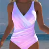 2027 Novo Maiô de Peça Única com Estampas Múltiplas Transfronteiriças para Mulheres, Praia Casual Sexy de Alta Qualidade Europeu e Americano