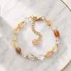 Xiyin Venda Quente Transfronteiriça Pedra Natural Joia de Mão Pedra Irregular Quebrada Fecho Lagosta Pulseira Estilo Luxo Leve Corda de Mão Fábrica Atacado
