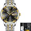 Reloj para hombre LIGE 9846 reloj de cuarzo de moda deportiva de ocio para múltiples negocios reloj una generación de cabello