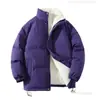Chaqueta de alta calidad con cuello alto, Otoño/Invierno 2026, Multicolor, Forro polar, Abrigo grueso de algodón de lana de cordero, Estilo coreano, Corte holgado, Chaqueta acolchada casual para hombre