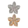 Pinza de Flor Completa de Diamantes Estilo Coreano Lujo Ligero Pinza Tiburón para Cabello Mitad Recogida en la Parte Trasera de la Cabeza Pinza de Cabello Elegante de Pedrería Plumeria para Mujeres