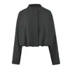 Chaqueta Corta Casual Azul Estilo Coreano Kendall con Cuello Alto para Mujer Otoño Estilo Old Money Top de Atuendo con Sensación de Alta Gama